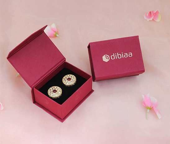 Flap Magnetic Earring Box – Maroon