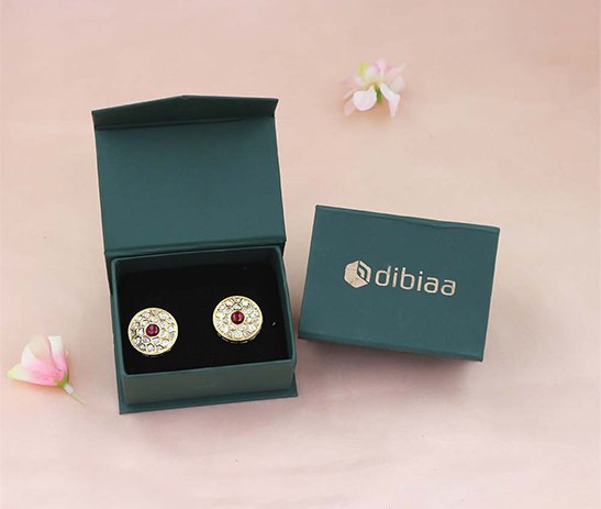 Flap Magnetic Earring Box – Green