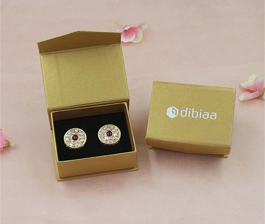 Flap Magnetic Earring Box – Gold Metallic