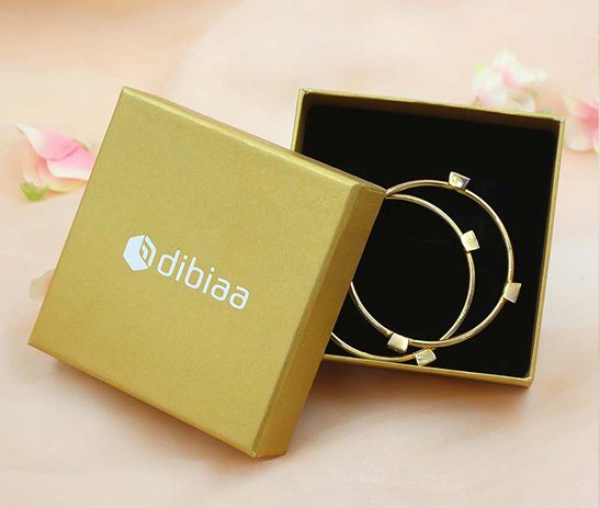 Top Bottom Bangle Box – Gold Metallic