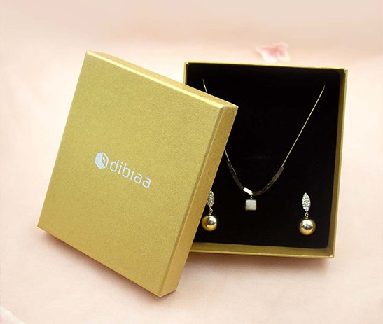 Top Bottom Pendant Set Box – Gold Metallic