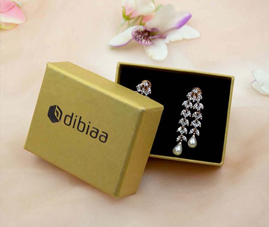 Top Bottom Earring Box – Gold Metallic