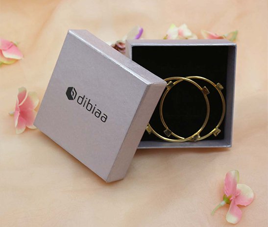 Top Bottom Bangle Box – Silver Metallic