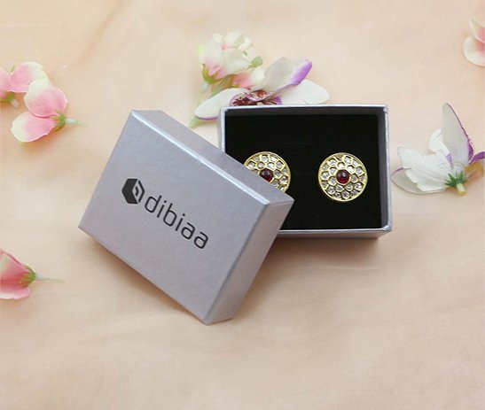 Top Bottom Earring Box – Silver Metallic