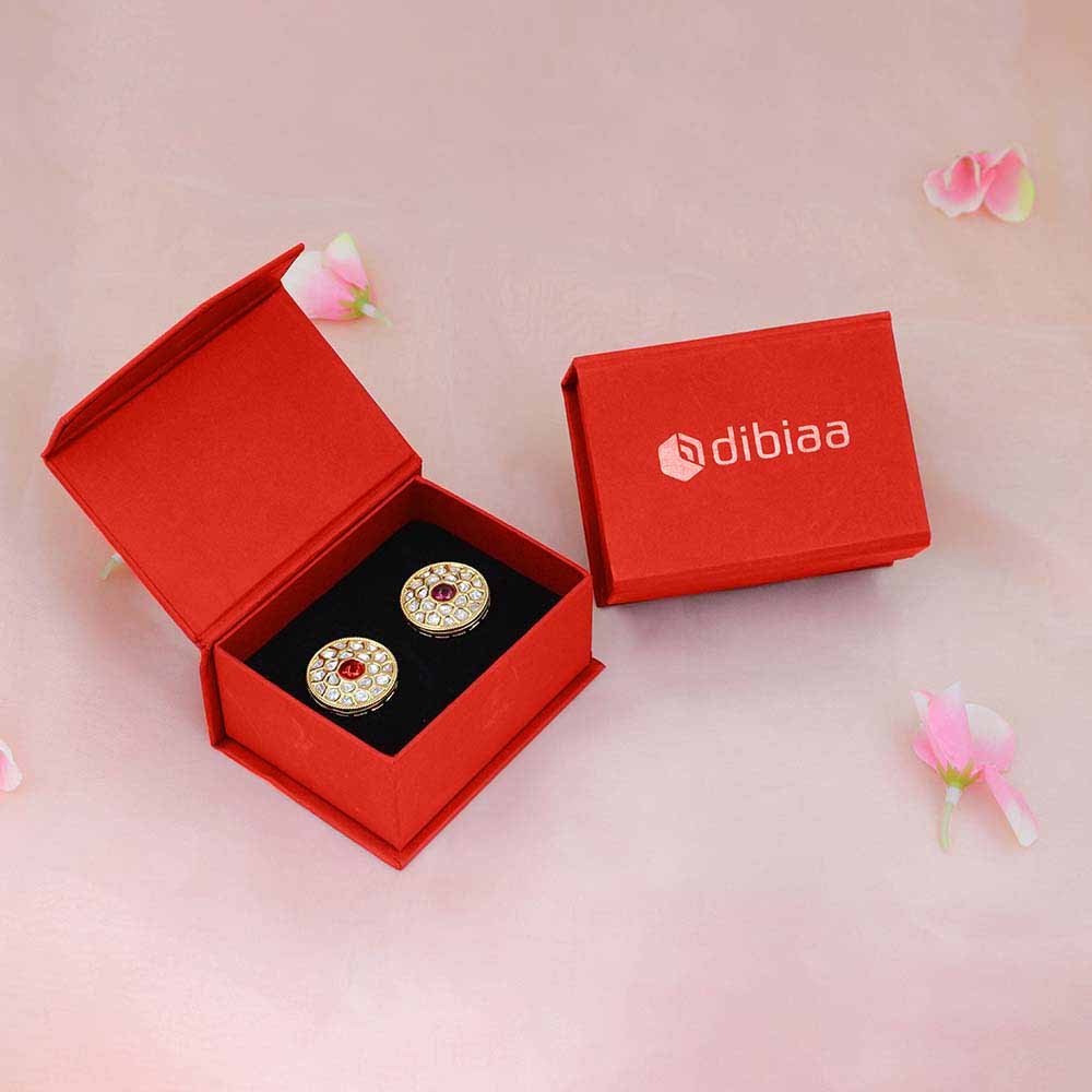 Flap Magnetic Earring Box – Red